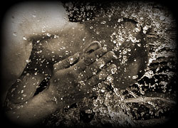 man washing