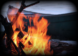 fire by the water